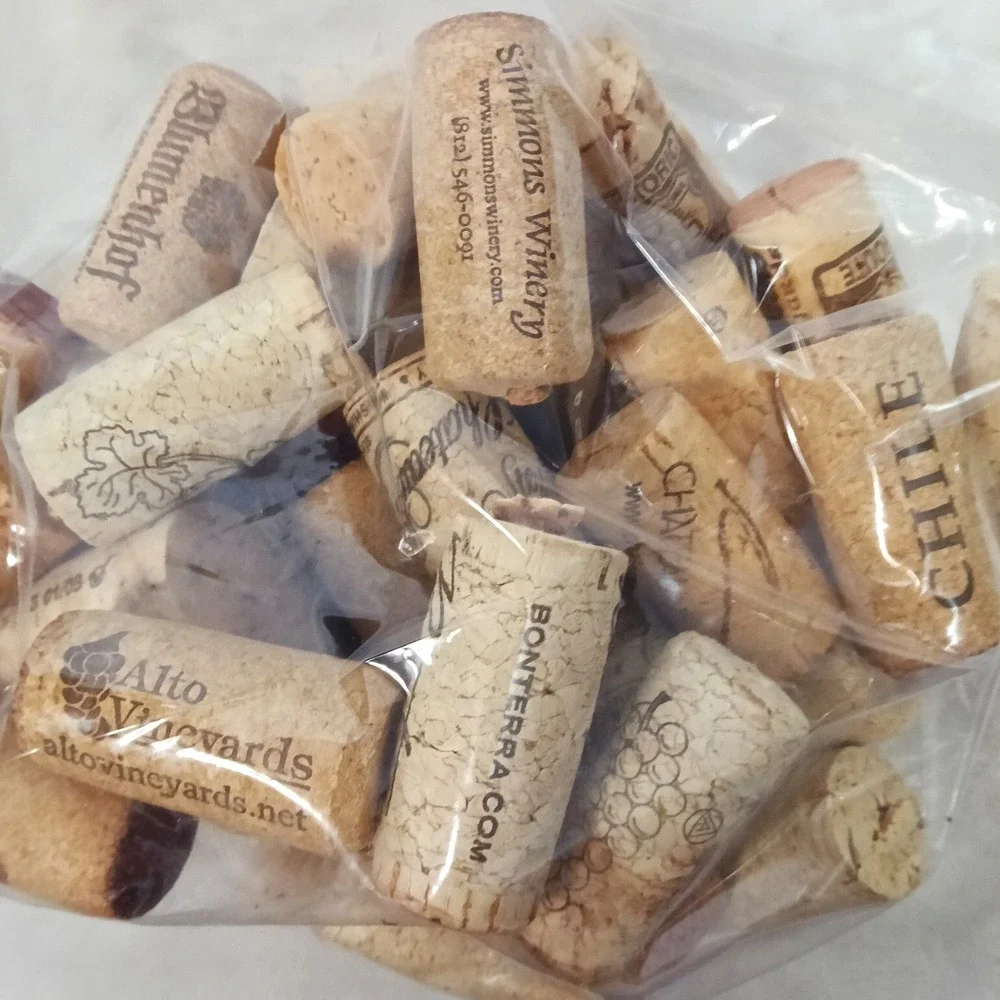 Lot of Used Natural Wine Corks With Historic Route 66 & Midwest Wineries Crafts